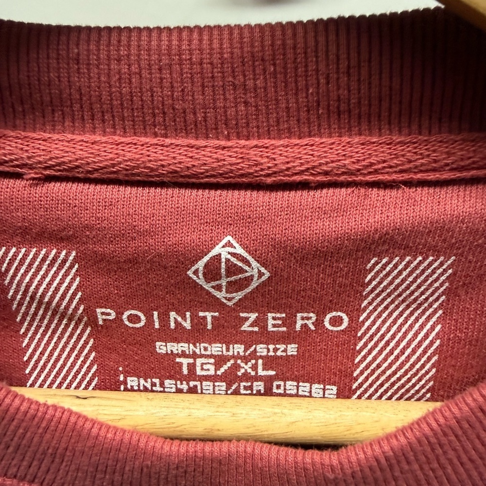 Point Zero Men's Dusty Rose Crewneck Sweatshirt - Picture 2 of 4
